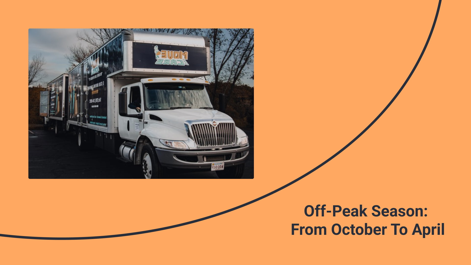 Truck image. Off-Peak Season: From October to April