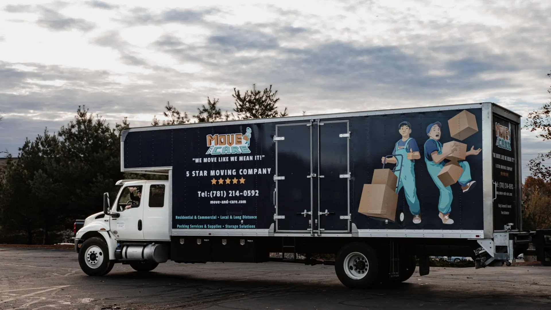 Move and Care long-distance moving truck