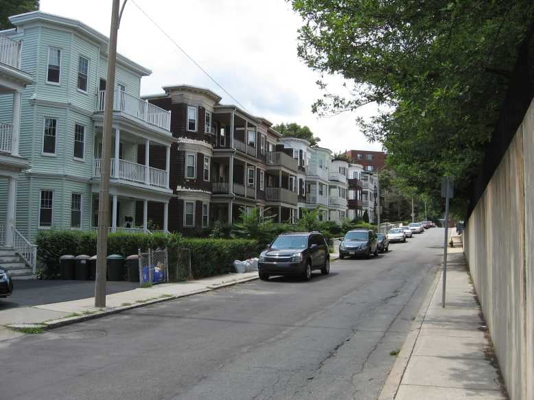 Triple-decker houses in Jamaica Plain, Boston